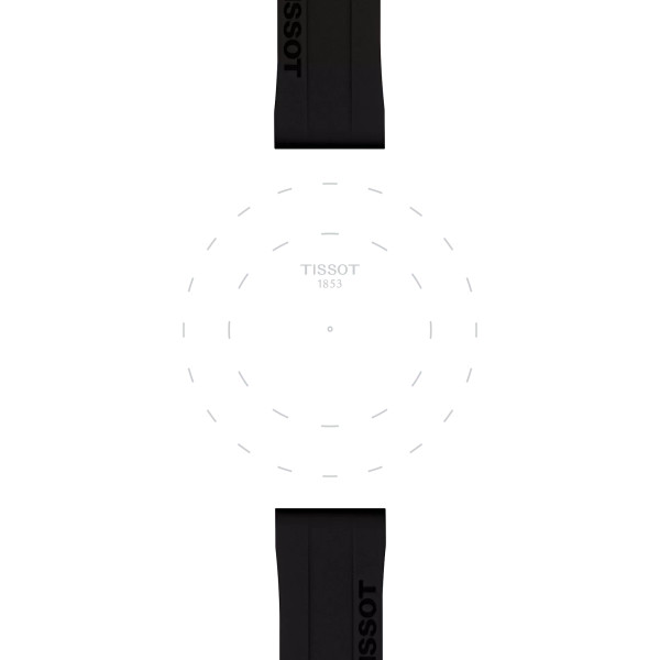 Bracelet Montre Tissot silicone noir entre-cornes 18 mm