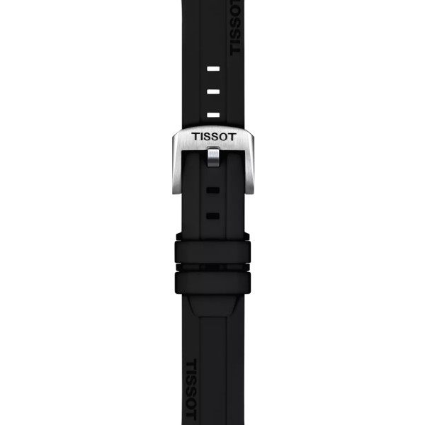 Bracelet Montre Tissot silicone noir entre-cornes 18 mm