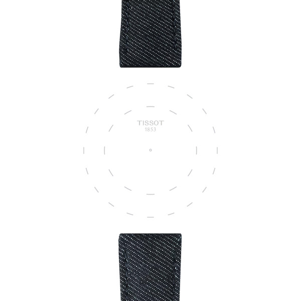 Bracelet Montre Tissot tissu bleu entre-cornes 22 mm