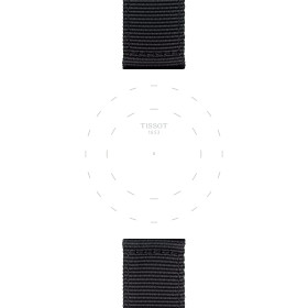 Bracelet Montre Tissot tissu noir entre-cornes 22 mm