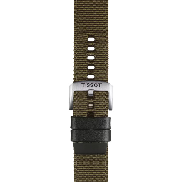 Bracelet Montre Tissot tissu kaki entre-cornes 22 mm