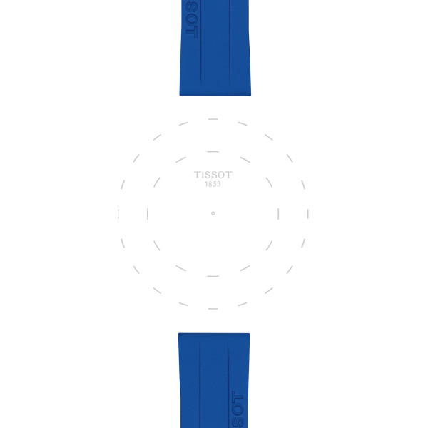 Bracelet Montre Tissot Silicone Bleu Entre-cornes 18 mm