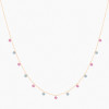 Collier La Brune & La Blonde Confetti 13 Pierres Saphirs Roses et Diamants Or Jaune