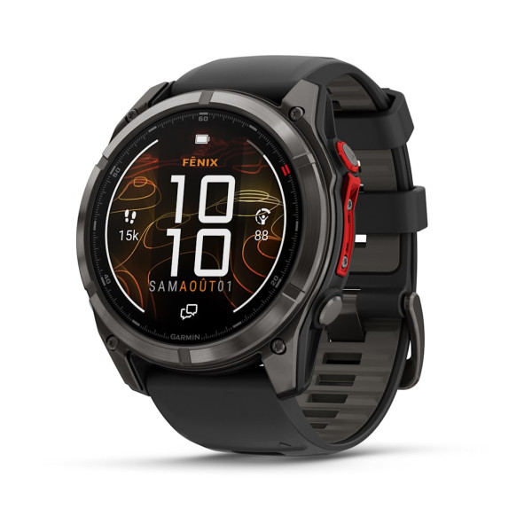 Montre Garmin Fenix 8 Pro 51mm MicroLED Sapphire Titane Bracelet Noir