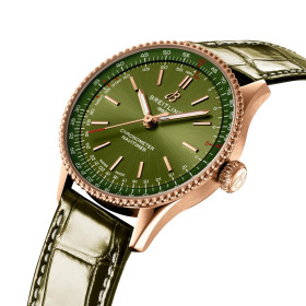 Montre Breitling Navitimer Automatic 36 Cadran Vert Bracelet Cuir d’alligator