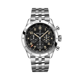 Montre Breitling Classic Avi Super Avi B04 Chronograph GMT 46 P-51 Mustang Cadran Noir Bracelet Acier inoxydable