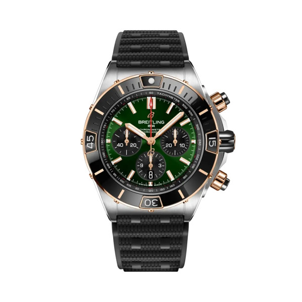 Montre Breitling Super Chronomat B01 44 Cadran Vert Bracelet Caoutchouc