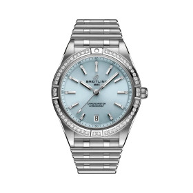 Montre Breitling Chronomat Automatic 36 Cadran Bleu Glacier Bracelet Acier inoxydable et or blanc 18 carats