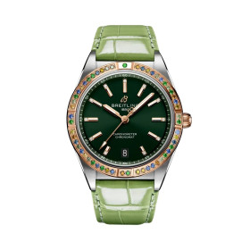 Montre Breitling Chronomat Automatic 36 South Sea Cadran Vert Bracelet Cuir d’alligator