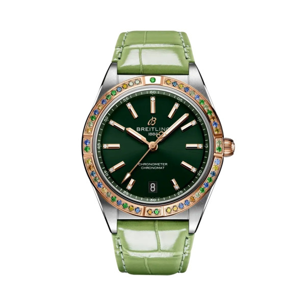 Montre Breitling Chronomat Automatic 36 South Sea Cadran Vert Bracelet Cuir d’alligator