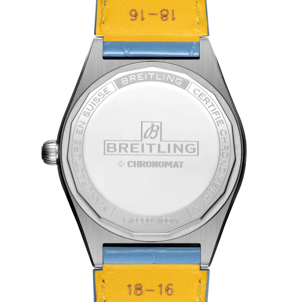 Montre Breitling Chronomat Automatic 36 South Sea Cadran Bleu Glacier Bracelet Cuir d’alligator Bleu