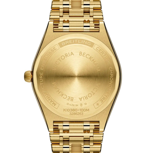 Montre Breitling Chronomat Automatic 36 Victoria Beckham Cadran Vert Menthe Bracelet Or jaune 18 carats