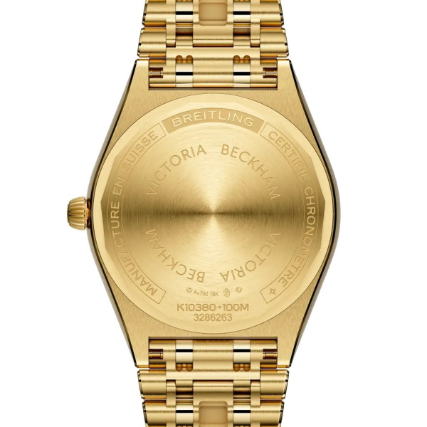 Montre Breitling Chronomat Automatic 36 Victoria Beckham Cadran Bleu Nuit Bracelet Or jaune 18 carats