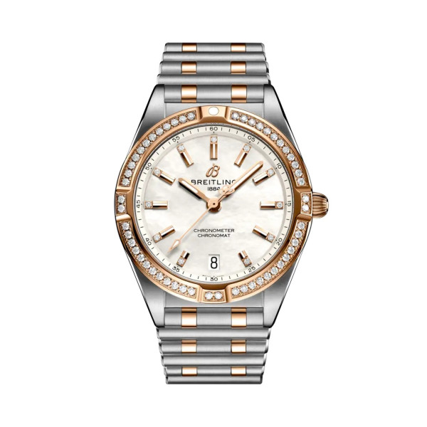 Montre Breitling Chronomat 32 Cadran Nacre Bracelet Acier inoxydable et or rouge 18 carats