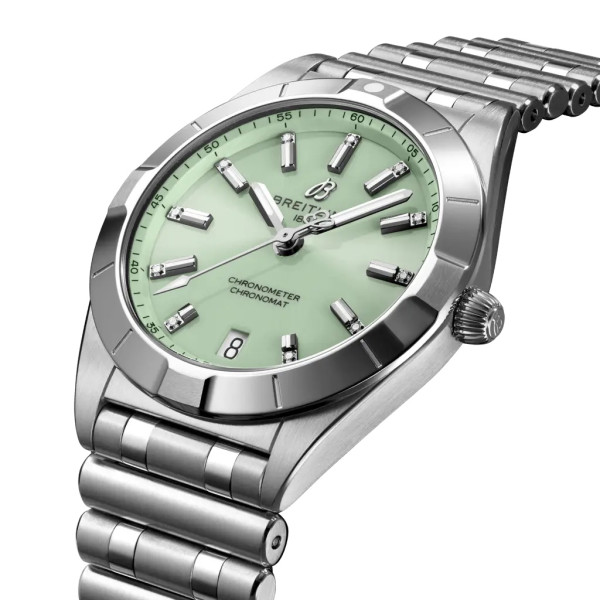 Montre Breitling Chronomat 32 Cadran Vert Menthe Bracelet Acier inoxydable