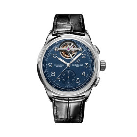 Montre Breitling Premier B21 Chronograph Tourbillon 42 Willy Breitling Cadran Bleu Bracelet Cuir d’alligator