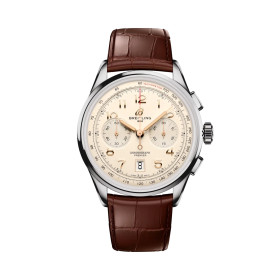 Montre Breitling Premier B01 Chronograph 42 Cadran Crème Bracelet Cuir d’alligator