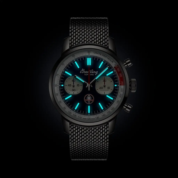 Montre Breitling Top Time B01 Shelby Cobra Cadran Bleu Bracelet Acier inoxydable