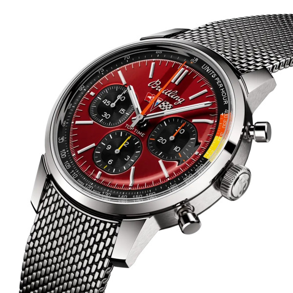 Montre Breitling Top Time B01 Chevrolet Corvette Cadran Rouge Bracelet Acier inoxydable
