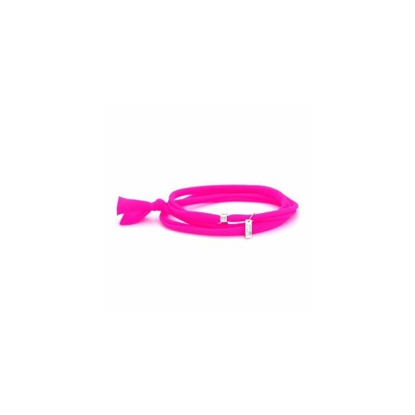 Bracelet Gresy's Sunny 1 diamant, argent rhodié Rose fuchsia