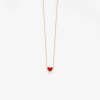 Collier Vanrycke Paris Emoji Cœur Or rose 18k et émail rouge