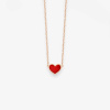 Collier Vanrycke Paris Emoji Cœur Or rose 18k et émail rouge