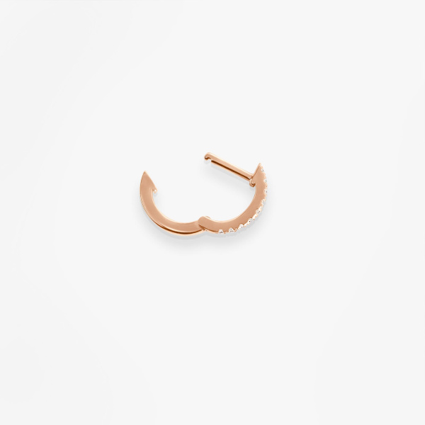 Créole Vanrycke Paris Officiel Or rose 18k et diamants modèle XS - 10mm