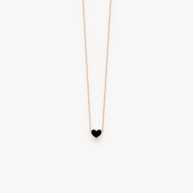 Collier Vanrycke Paris Emoji Cœur Or rose 18k et émail noir