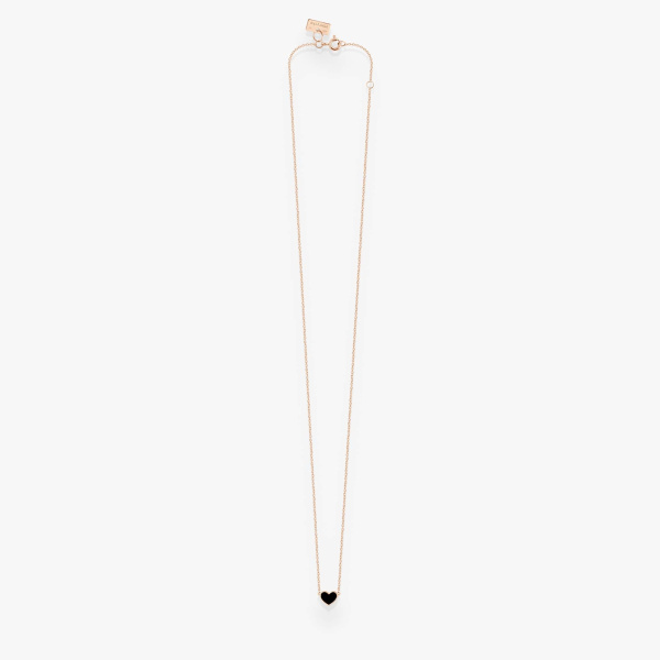 Collier Vanrycke Paris Emoji Cœur Or rose 18k et émail noir