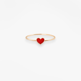 Bague Vanrycke Paris Emoji Cœur Or rose 18k et émail