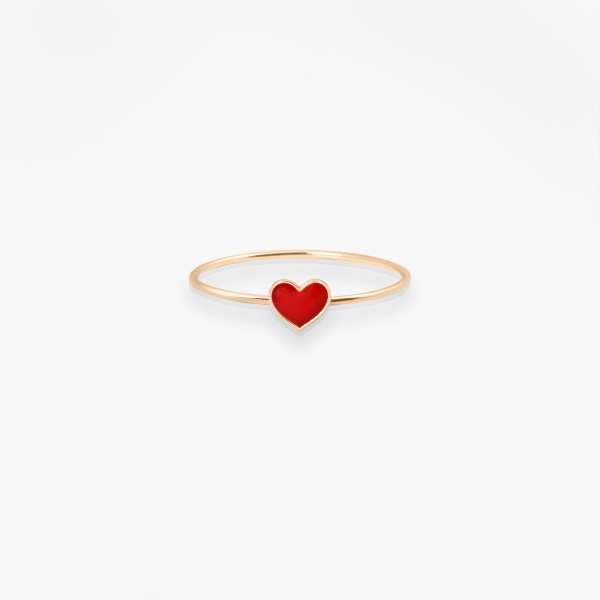 Bague Vanrycke Paris Emoji Cœur Or rose 18k et émail