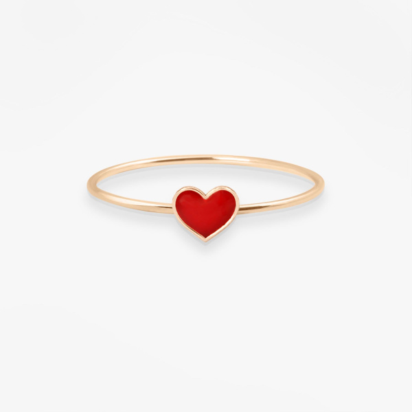 Bague Vanrycke Paris Emoji Cœur Or rose 18k et émail
