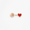 Puce Vanrycke Paris D'oreille Emoji Cœur Or rose 18k et émail