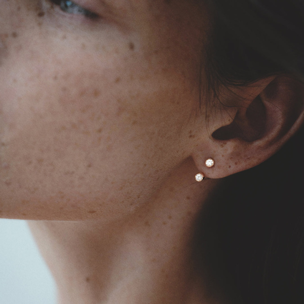 Bijou Vanrycke Paris Bijou D'oreille Mademoiselle Else Or rose 18k et diamants