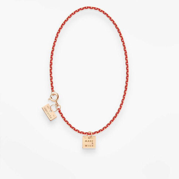 Bracelet Vanrycke Paris Make A Wish Email rouge sur or rose 18k
