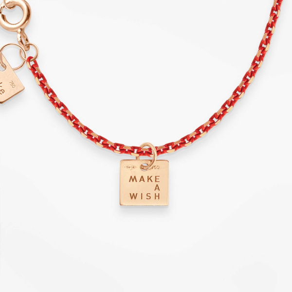 Bracelet Vanrycke Paris Make A Wish Email rouge sur or rose 18k