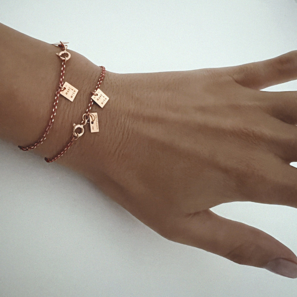 Bracelet Vanrycke Paris Make A Wish Email rouge sur or rose 18k