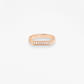 Chevalière Vanrycke Paris Bonnie And Clyde Or rose 18k et diamants