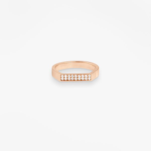 Chevalière Vanrycke Paris Bonnie And Clyde Or rose 18k et diamants