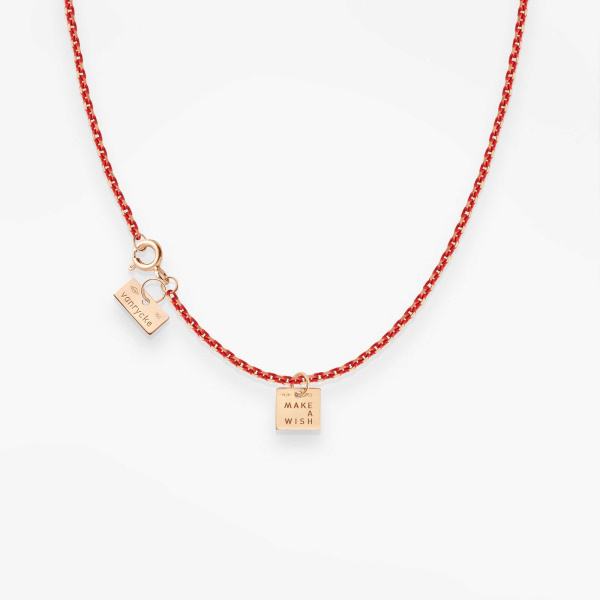 Collier Vanrycke Paris Make A Wish Email rouge sur or rose 18k