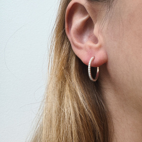 Créole Vanrycke Paris Officiel Or rose 18k et diamants modèle L - 18mm