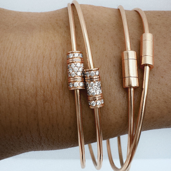 Jonc Vanrycke Paris Le Fil De La Vie Or Rose 18k