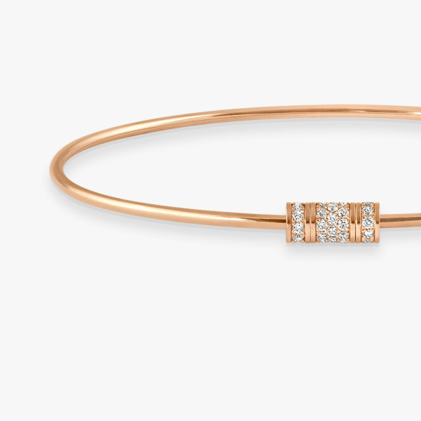 Jonc Vanrycke Paris Le Fil De La Vie Or Rose 18k et diamants