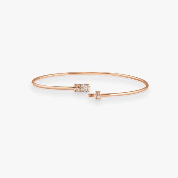 Jonc Vanrycke Paris Le Fil De La Vie Or Rose 18k et diamants