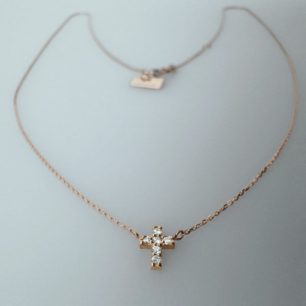 Collier Vanrycke Paris Teresa Or rose 18k et diamants