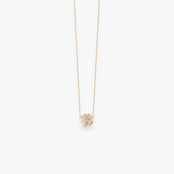 Collier Vanrycke Paris Trèfle Or rose 18k et diamants