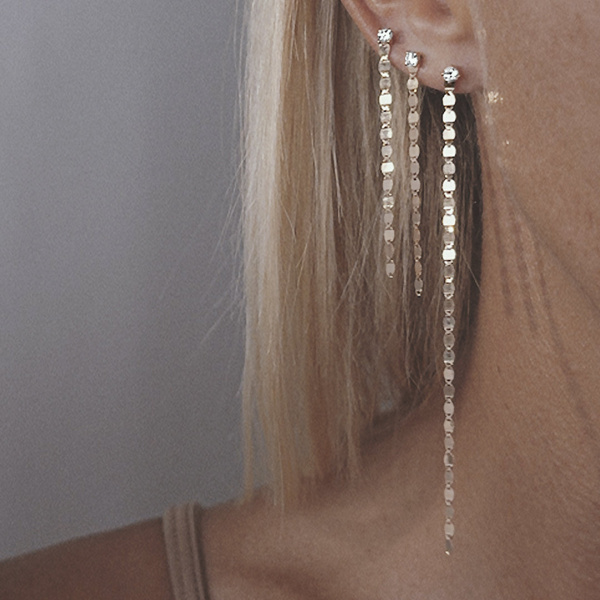 Mono Boucle Vanrycke Paris Skin Tattoo Or rose 18k et diamant - 5 cm