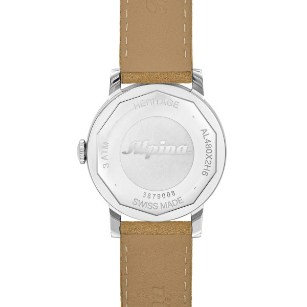 Montre Alpina Heritage Heritage Tropic-proof Handwinding Cadran Noir Bracelet Cuir