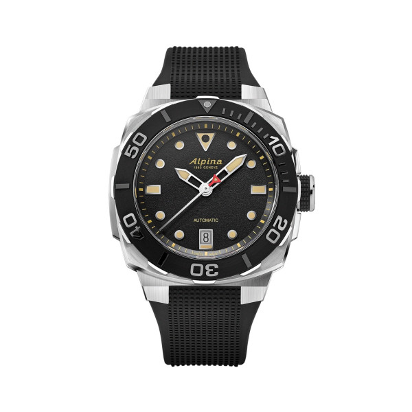 Montre Alpina Seastrong Diver Extreme Automatic Cadran Noir Bracelet Caoutchoux
