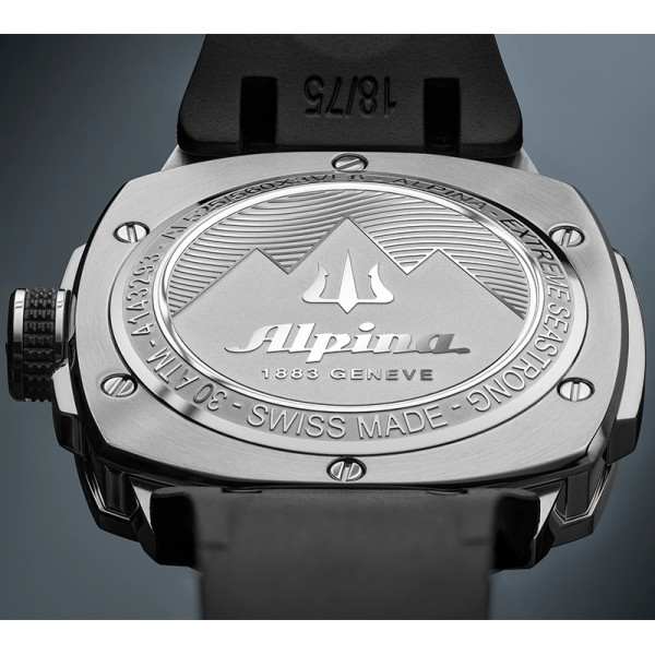 Montre Alpina Seastrong Diver Extreme Automatic Cadran Noir Bracelet Caoutchoux